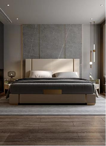 Luxury leather bed